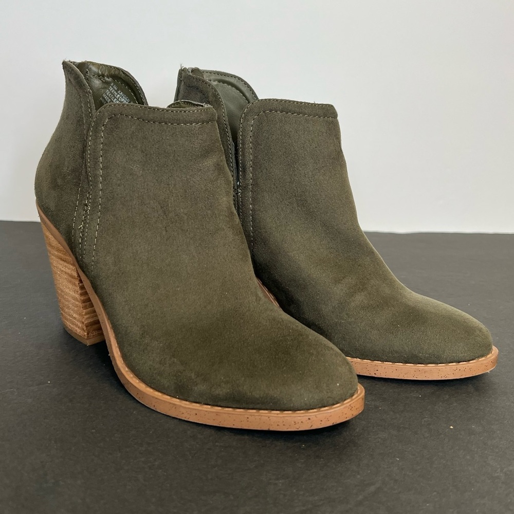 Joie Kayden Olive Green Suede Ankle Boots, 6.5